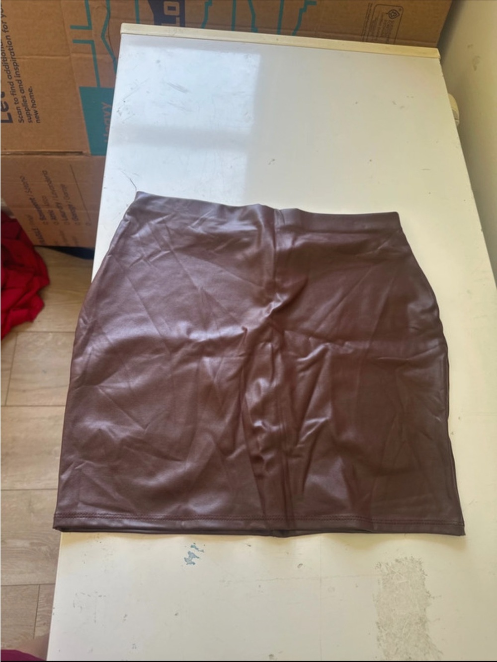 Charlotte Russe Chocolate Brown Faux Leather Mini Skirt